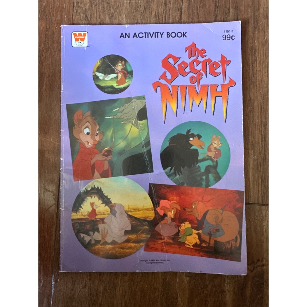 RARE The Secret of NIMH Activity Book 1982 Whitman‎ Vintage Don Bluth Animation